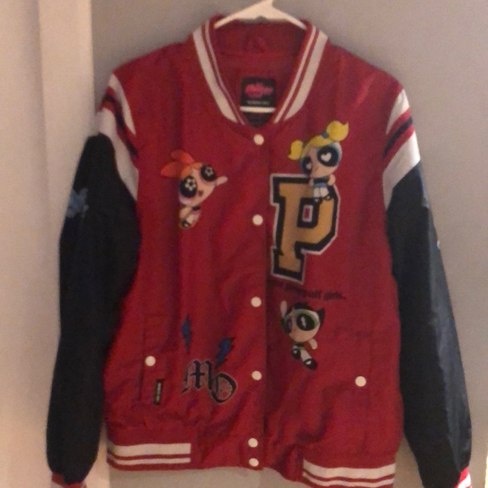 Members Only x The Powerpuff Girls Super Fierce Varsity Jacket-Size XL New